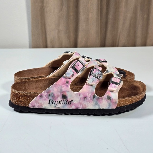 Birkenstock Papillio Florida Sandals Womens Size 37 Pixel‎ Rose Summer Slides - Picture 2 of 13
